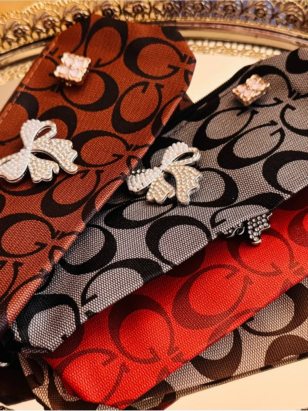 N/A embellished zipper